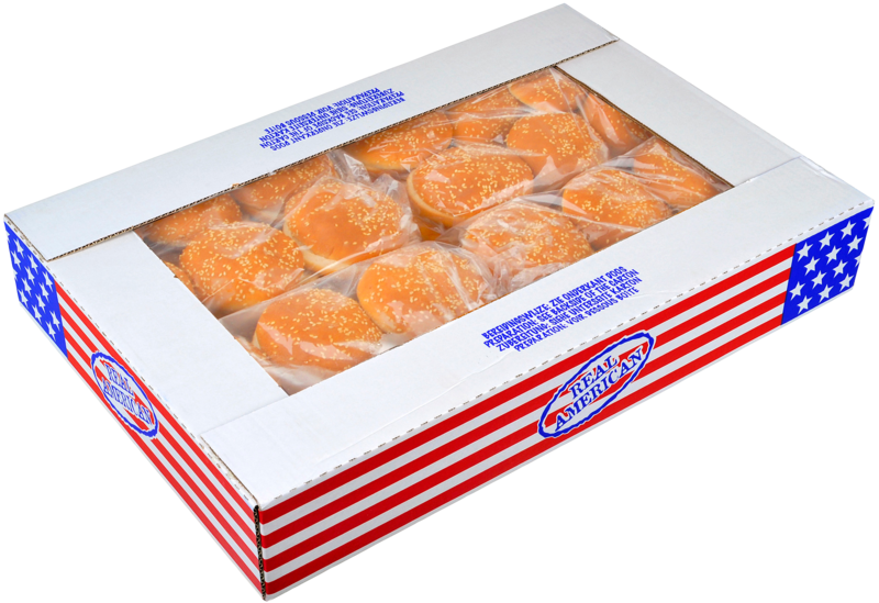 REAL AMERICAN Hamburgerbroodje Sesam 55g DV 48st